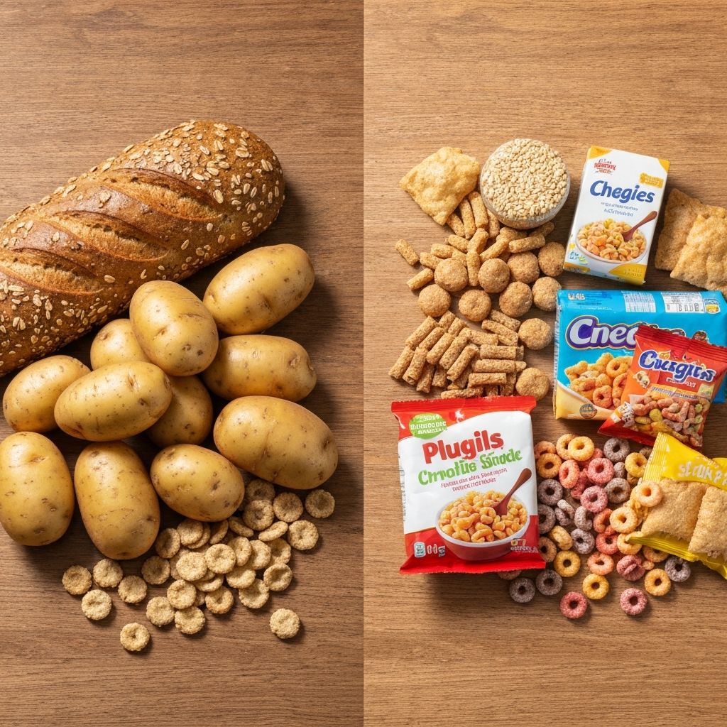 Comparison of whole and processed foods